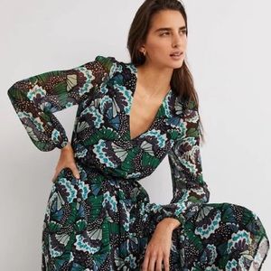 NWT BODEN METALLIC DETAIL MAXI DRESS WOMENS 12